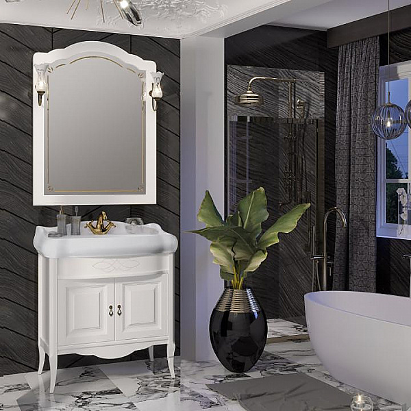 Гарнитур напольный OPADIRIS Лоренцо 80, 4 предмета, белый матовый