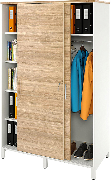 Локер ZAMM 5 полок, штанга МК 600 120х60х190 см фасад дуб Бардолино, корпус белый