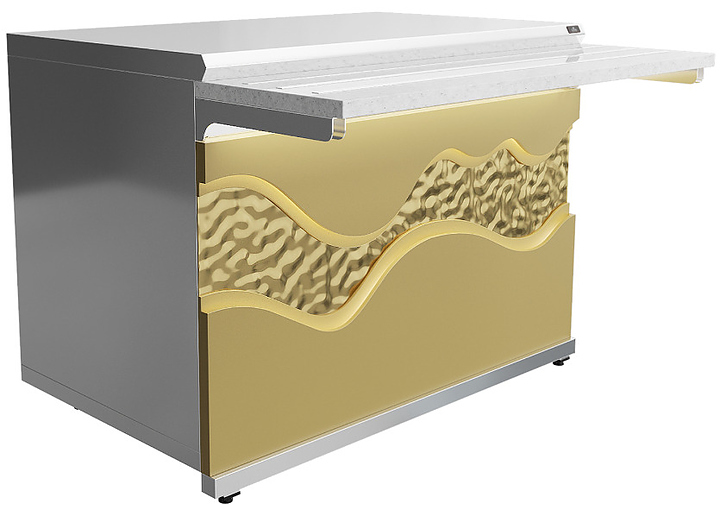 Прилавок нейтральный Luxstahl ПН-1200 Premium Gold River (Золотая Река)