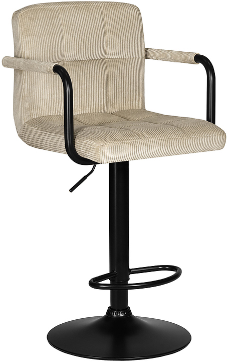 Стул барный DOBRIN 2041-52 KRUGER ARM BLACK (бежевый вельвет, черный) 2 шт.