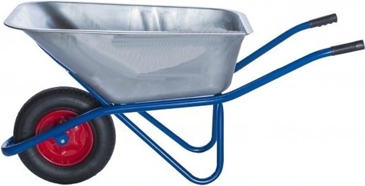 Тачка строительная Мастер-инструмент МИ 110 л, с усиленным колесом 4.80 D16/12, синяя