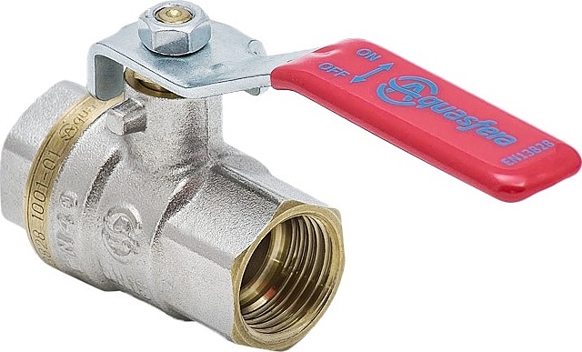 Кран шаровой Aquasfera 007-7375, ДУ 65, PN 1,4 МПа, 2 1/2"ВР - 2 1/2"ВР, 1001-07 EURO полнопроходной латунный с рычагом