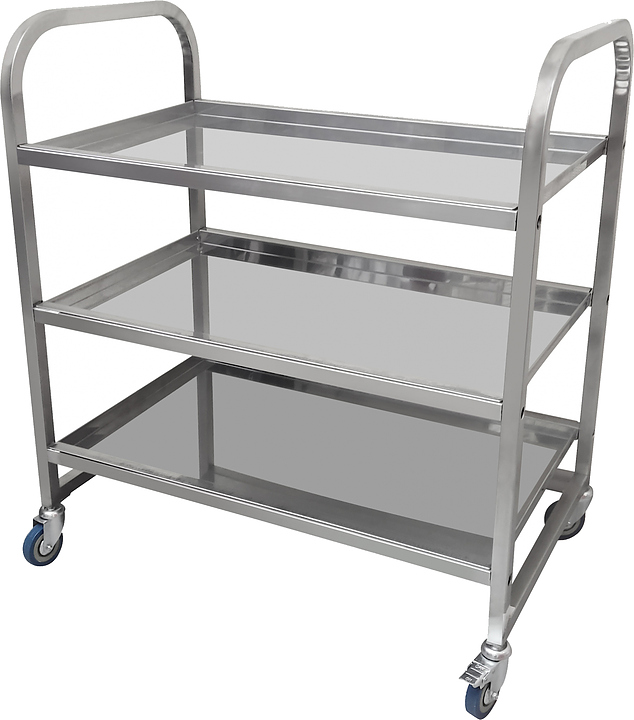 Тележка сервировочная Luxstahl 3 уровня (нерж. сталь)