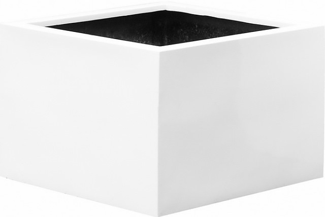 Кашпо Pottery Pots Jumbo middle high (140х140х82 см) среднее, белое глянцевое