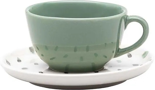 Чайная пара Oxford FLAT Shape SAMAMBAIA 136232 AO04-1C01 (чашка 200мл и блюдце 14см)