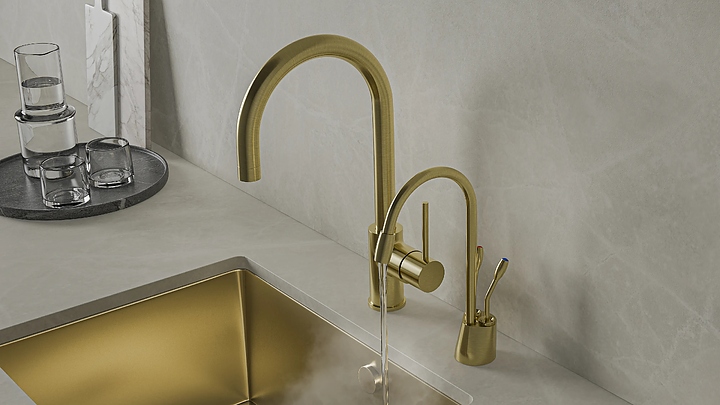 Система мгновенного кипячения воды 2 в 1 ArtisanTech AquaHot 1100 LG, светлое золото