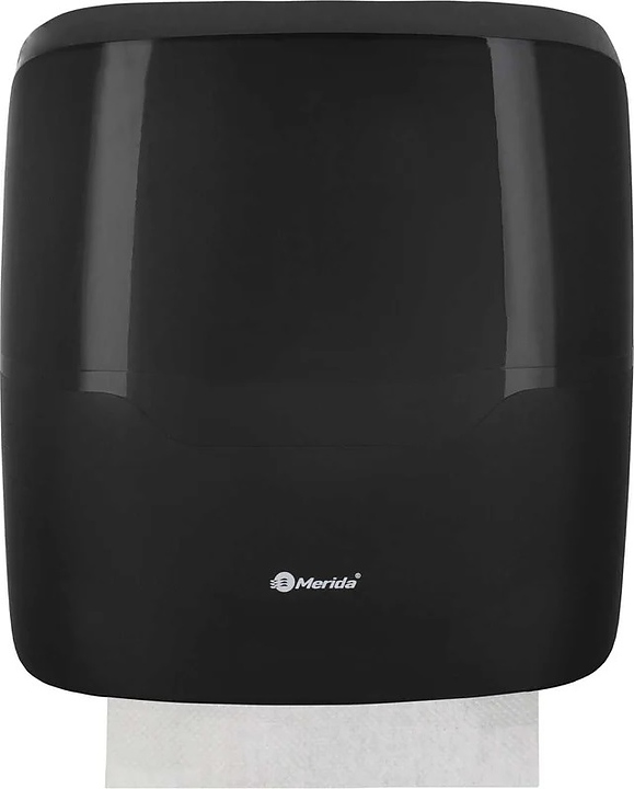 Диспенсер листовых бумажных полотенец Merida HARMONY BLACK AHC101 V сложение (АБС пластик) черный
