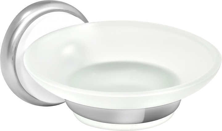 Мыльница Puff Solinne B-51105 Blanco (силумин / стекло матовое) хром / белый / сатин