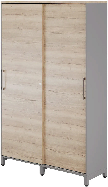 Шкаф для одежды КОБОР HG-120/60/M aluminum/natural