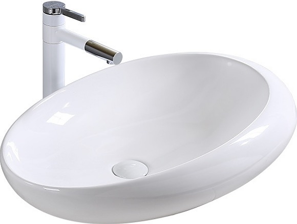 Раковина накладная Mira MR-5936 59х36 см, без отв. под смеситель, керамика