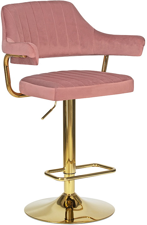 Стул барный DOBRIN 5019-LM-N CHARLY GOLD (розовый велюр) 2 шт.