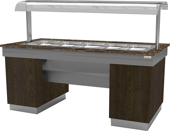 Прилавок тепловой Gastrolux ТМ-2010/5GN/SI Ясень Одесса
