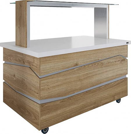 Салат-бар нейтральный Luxstahl СБН-1500 Premium (столешница из искусственного камня)