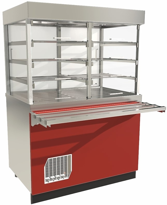 Прилавок-витрина холодильный Abat Сэйла ПВВ(Н)-70Е-С-02-НШ бордо