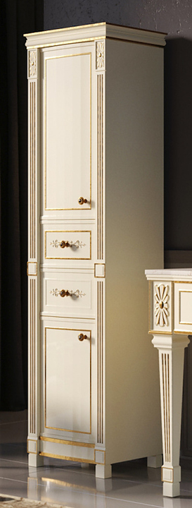 Шкаф-пенал Misty Tiffany 50 50х186 см, левый, бежевый, сусальное золото