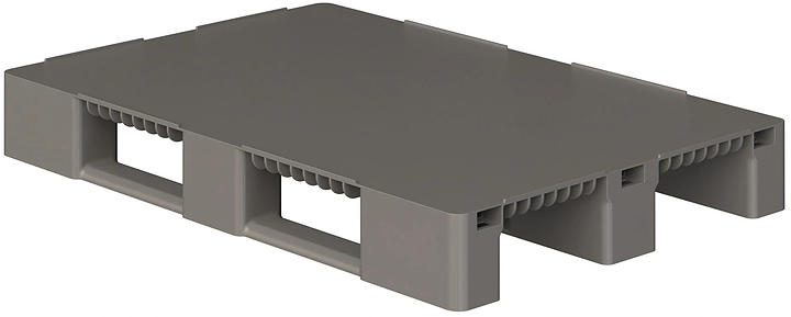 Паллет iPlast 1200x800x150 мм сплошной на 3 полозьях, с бортиком, серый