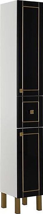 Шкаф-пенал Aquanet Честер 30 черный, золото