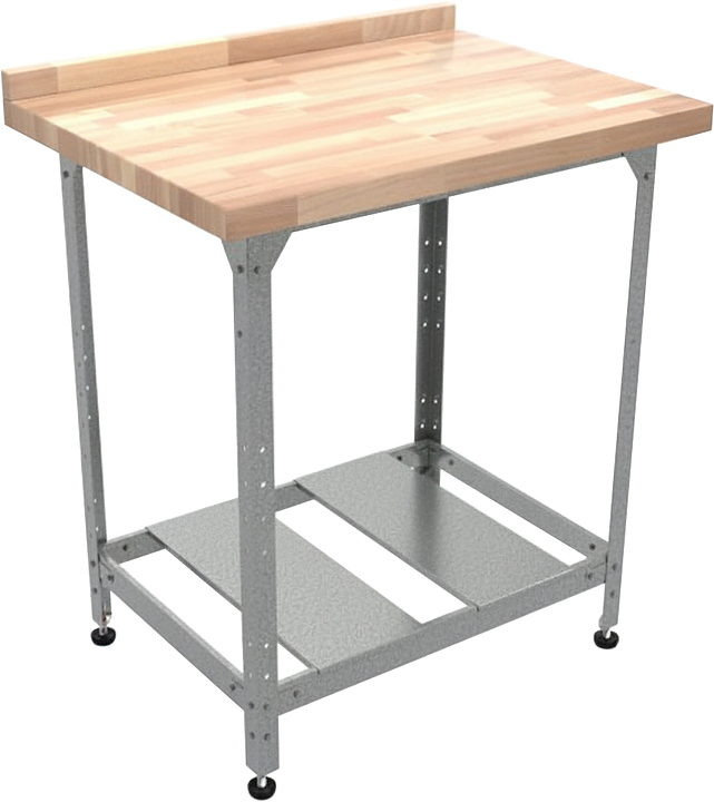 Стол кондитерский Мебель Фронт Бизнес СКБР 900x500x860 мм, полка-решетка, с бортом, береза