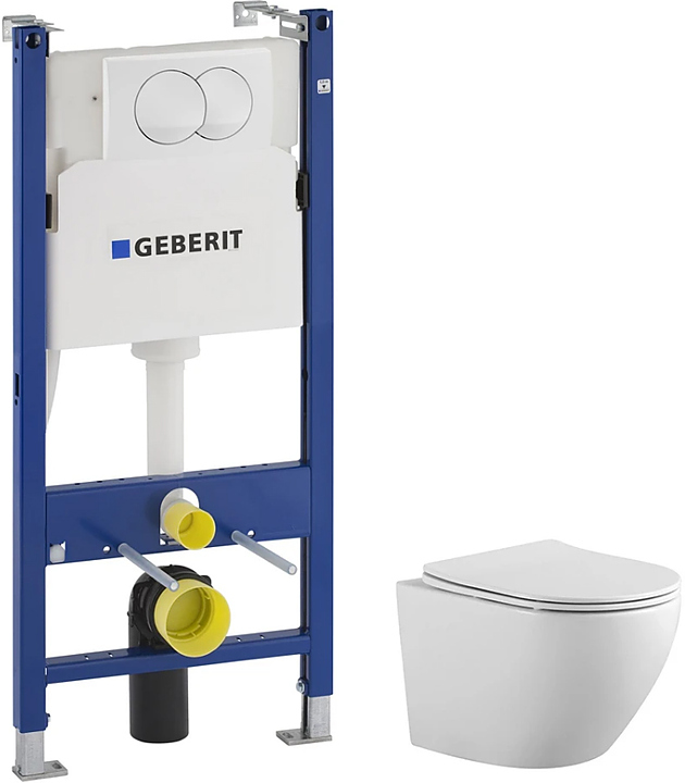 Унитаз подвесной с инсталляцией и сиденьем Aquatek SET ЕВРОПА белый