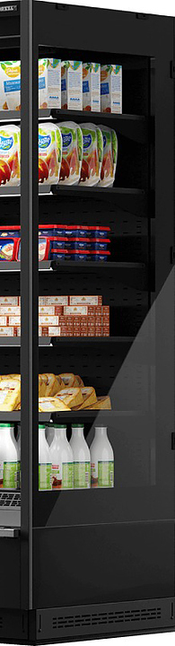 Боковина для горки холодильной Dazzl Vega 080 H210 Plug-in металлическая с зеркалом правая