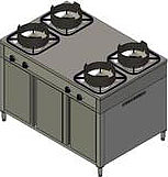 Плита газовая Вулкан KSB04 8874 WOK