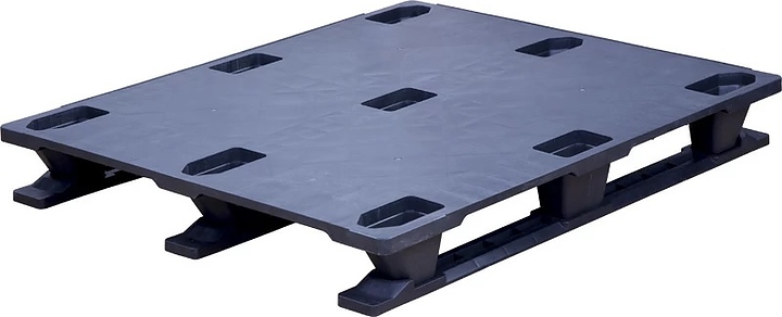 Паллет ТАРА.РУ DP 1210 SE (Q4) 1200х1000х140 мм (сплошной на 3-х полозьях ) черный