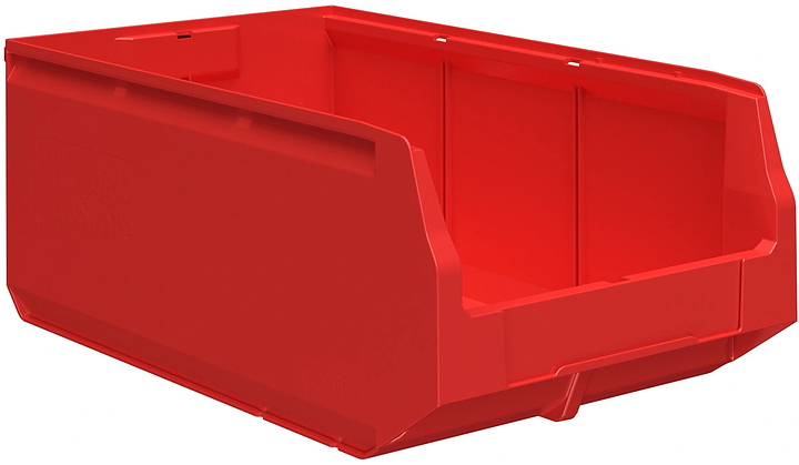 Контейнер iPlast Logic Store N2 500х300х200 мм с отверстиями для перегородок, красный