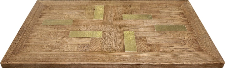 Столешница Sheffilton SHT-ТT12 120/70 (мдф / ламель / латунь) прямоугольная брашированный коричневый дуб / золото