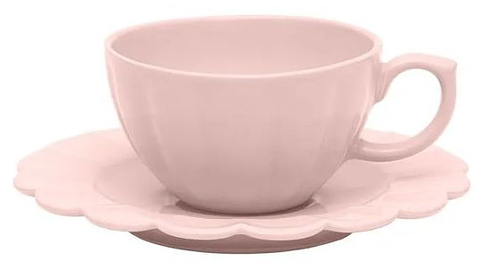 Пара чайная Oxford FLORA DALIA 152328 (чашка 220 мл и блюдце 16 см) розовый