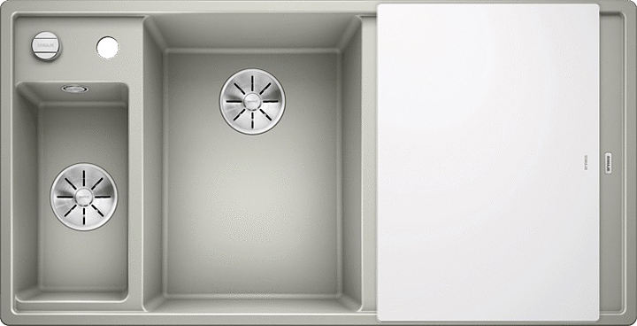 Кухонная мойка Blanco Axia III 6 S InFino Silgranit (+доска стекло) жемчужная левая мойка
