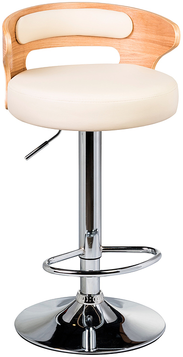 Стул барный DOBRIN 1018-LMZ-N FRED (натуральное дерево, кремовый) 2 шт.
