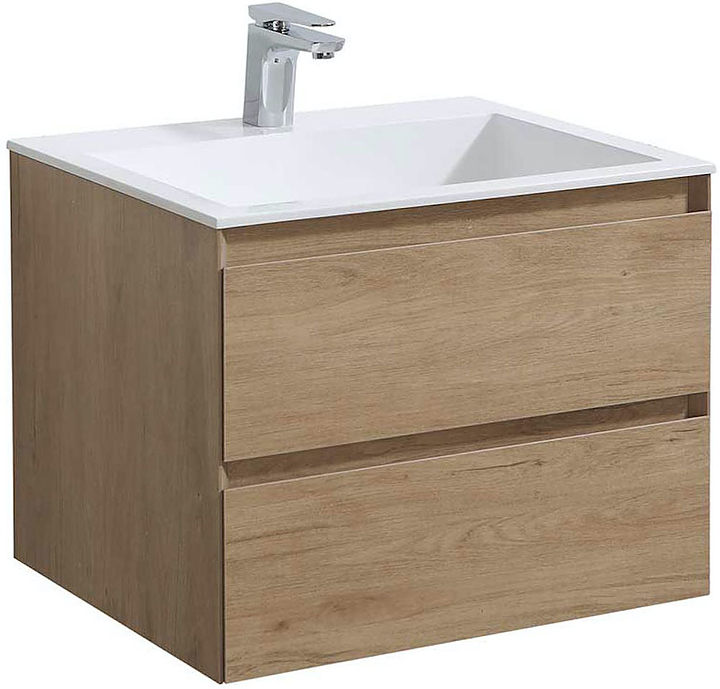 Тумба под раковину Vincea Luka 600 N.Oak 59,2х47,6 см, подвесная, натуральный дуб