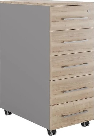 Тумба мобильная КОБОР TМ5-40/80 aluminum/natural