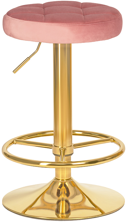 Табурет барный DOBRIN 5008-LM-N BRUNO GOLD (пудрово-розовый велюр) 2 шт.