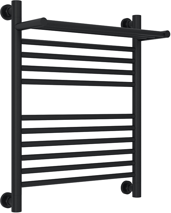 Полотенцесушитель водяной Сунержа Богема с полкой+ 60x50 см матовый черный