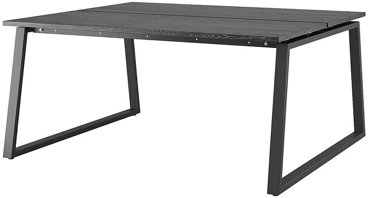 Стол офисный КОБОР TR/2-160/140 black/glazed