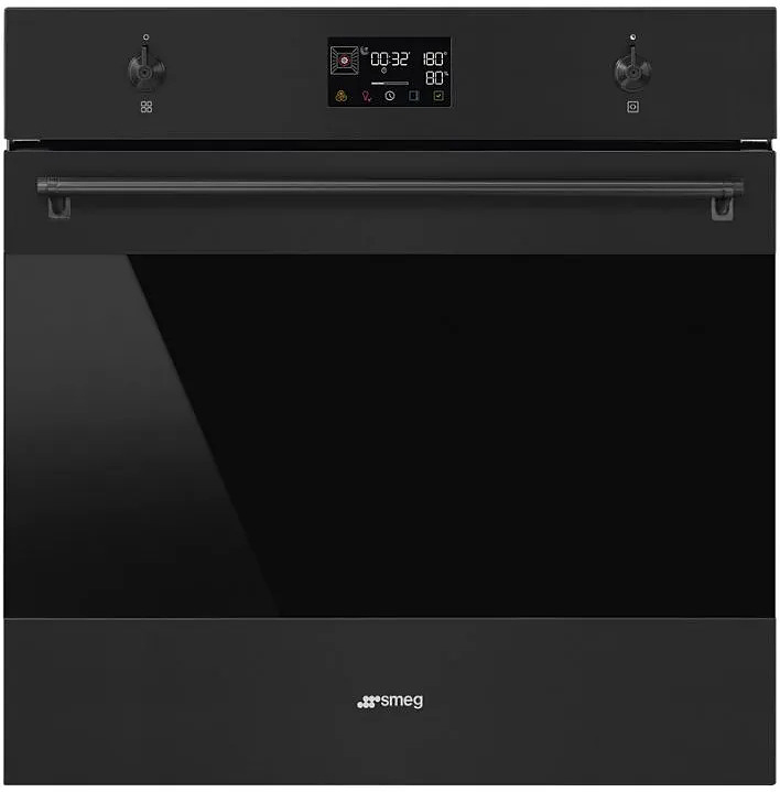 Духовой шкаф комбинированный SMEG Classica SOP6302S2PN 597х548х592 мм черный матовый, черное стекло