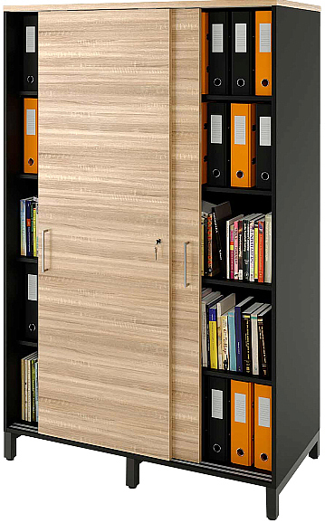 Локер ZAMM 5 полок МК 600 120х60х190 см фасад дуб Бардолино, корпус черный