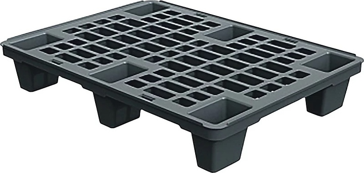 Паллет ТАРА.РУ SD 680 800х600х140 мм (перфорированный на 6 ножках) серый