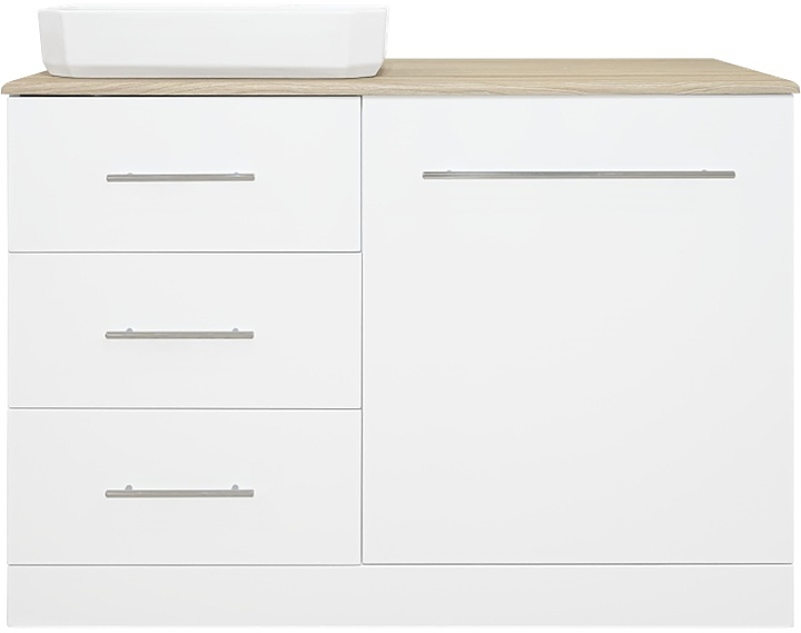 Тумба под раковину Misty Респект-120 120х88 см, под стиральную машину, левая, белая