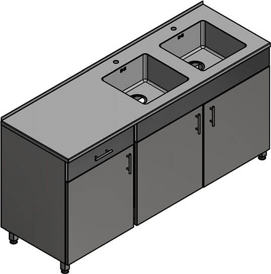 Ванна моечная Oceanus 7-006.1 1800x600x900 мм (нерж. сталь)