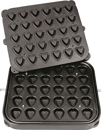Форма для тарталетницы Kocateq DHTartmatic Plate 18 (сердечки, верхний 51х46 мм, нижний 33х30 мм, 30 шт.)