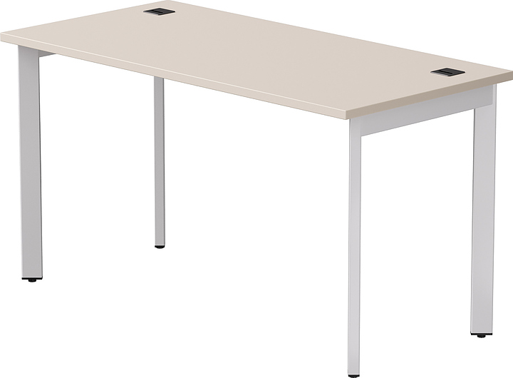 Стол офисный Everprof EVO 1380х670х755 мм (ЛДСП / металл) опоры 45гр, кашемир / белый