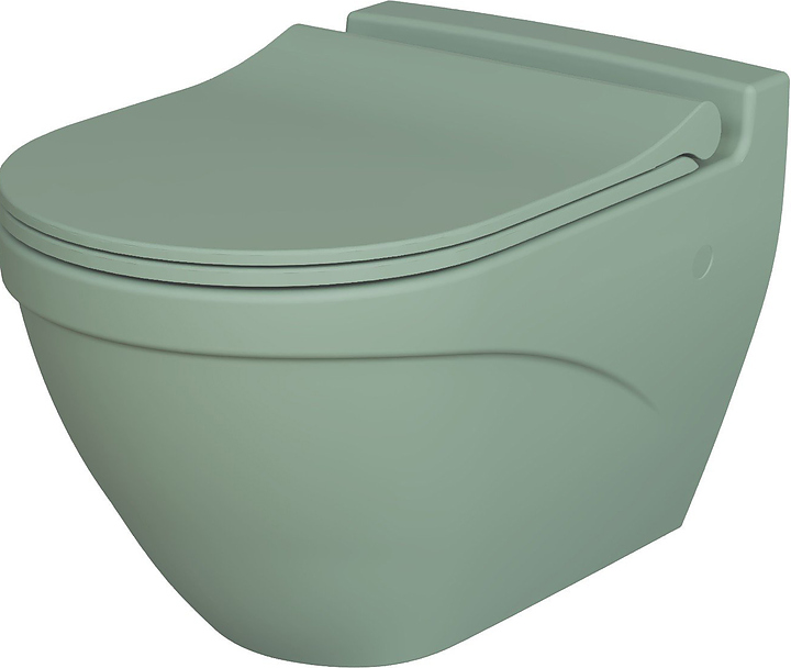Унитаз подвесной с крышкой-сиденьем Ambassador Nord 133T21001-132T21001S мятный матовый
