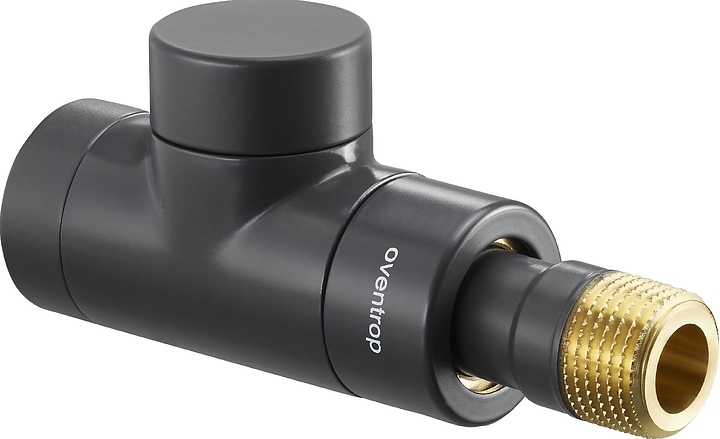 Вентиль запорный прямой Oventrop Combi E 1167032, ДУ 15, PN 10, Rp 1/2" (ВР) - R 1/2" (НР), латунь, антрацит
