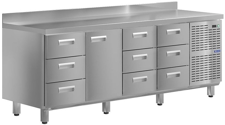 Стол холодильный KAYMAN КСХ-3133/60 (1 дверь, 9 ящиков)