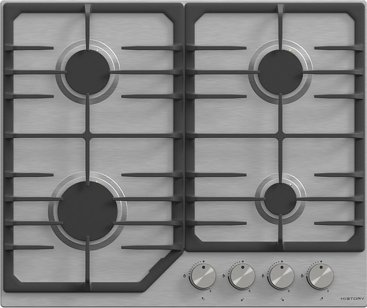 Варочная панель газовая HiSTORY HGE640C FIX нерж. сталь
