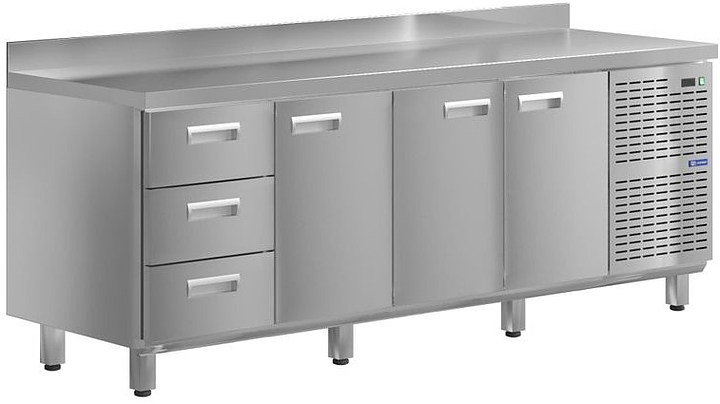 Стол холодильный KAYMAN КСХ-3111/60 (3 двери, 3 ящика)
