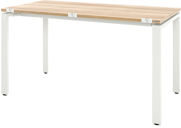 Стол офисный прямой ZAMM Формат 60х30 ТР 1400х800 с пропусками, дуб бардолино/белый матовый