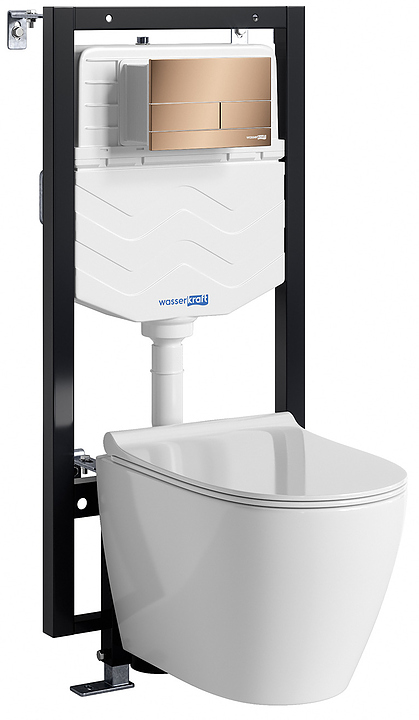 Система инсталляции с унитазом Wasserkraft Vils 56TLT.010.ME.RG04.H002 золото розовое